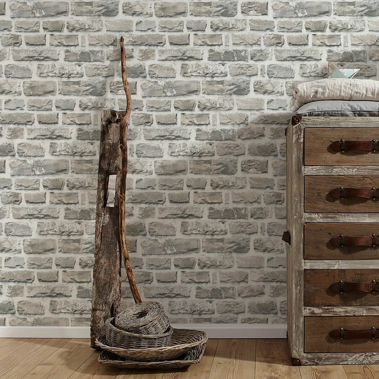 Livingwalls Vliesbehang Neue Bude 2.0 Stenen Optiek 