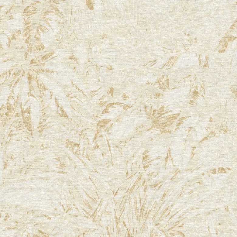 Papel pintado vegetal inspirado en la naturaleza crema-beige - Papel pintado no tejido 