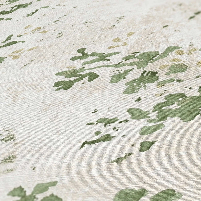 Papier peint botanique en vert clair et blanc - papier peint nature floral 