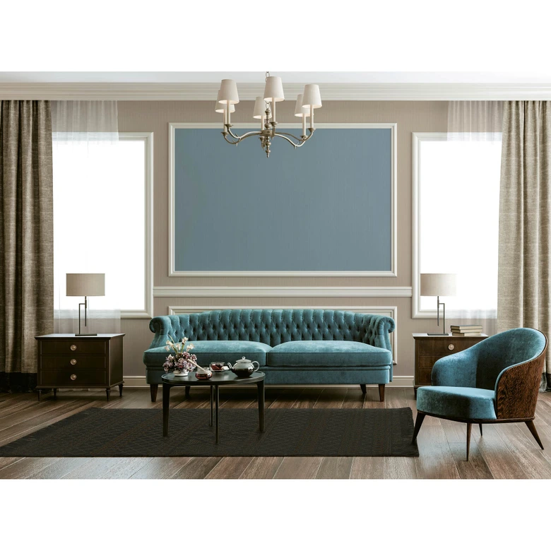 Livingwalls Unitapete Mata Hari Vliestapete einfarbig blau 