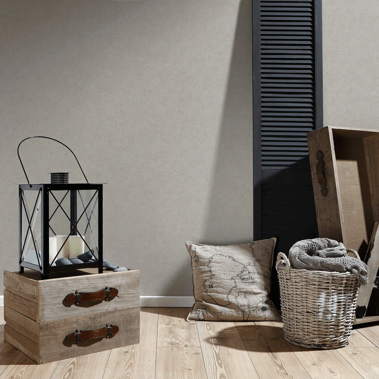 Livingwalls Vliestapete Paradise Garden Unitapete einfarbig grau 