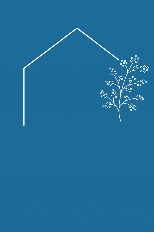 Personalisierbares Leinwandbild Familie Haus - blau 