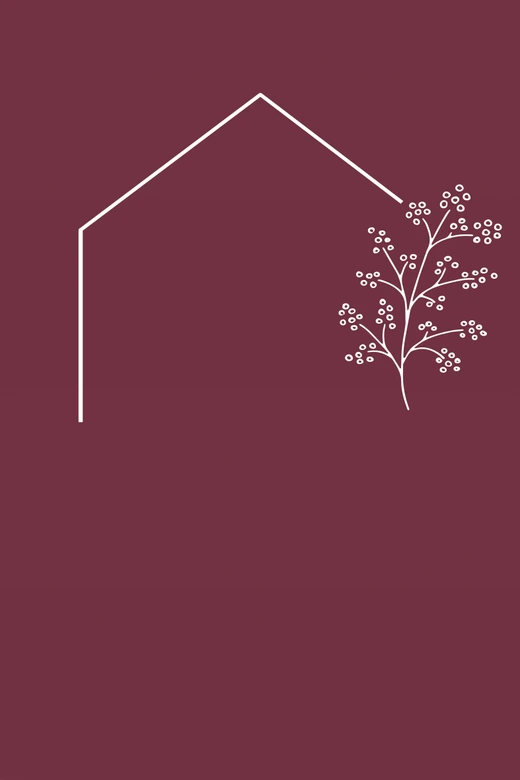 Personalisierbares Leinwandbild Familie Haus - weinrot 