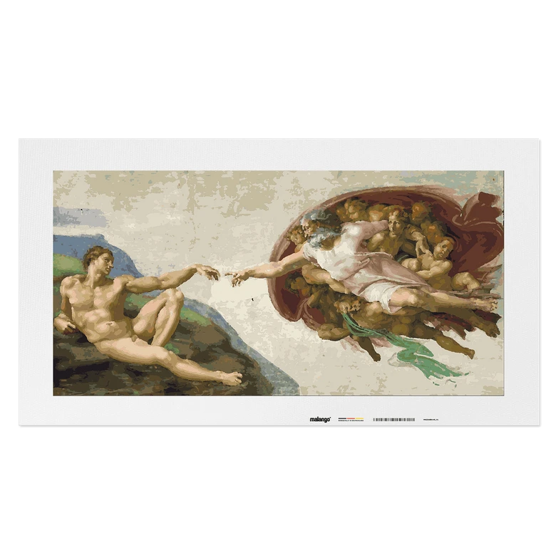 Malen nach Zahlen Leinwandbild - Michelangelo - Die Erschaffung Adams 