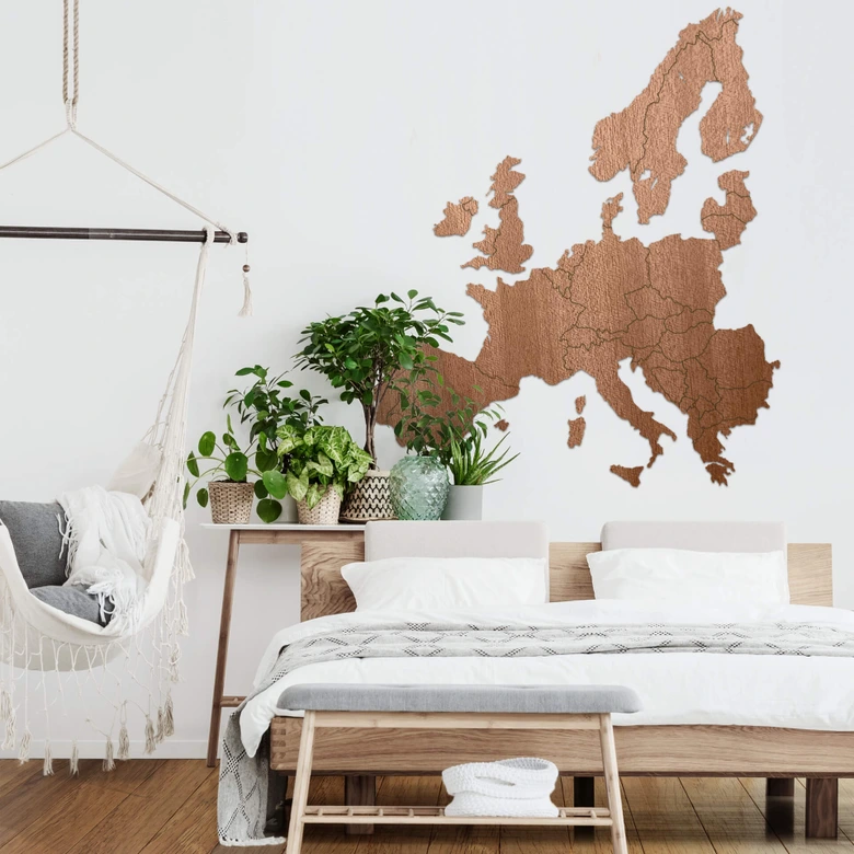 Holzkunst Mahagoni Furnier - Karte Balkan Südosteuropa 