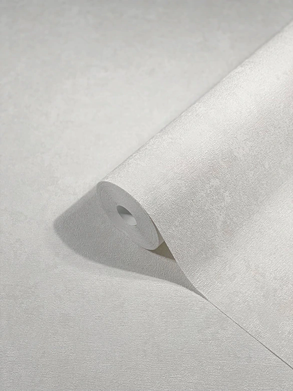Vliestapete mit leicht linierter Struktur weiß;beige Uni 