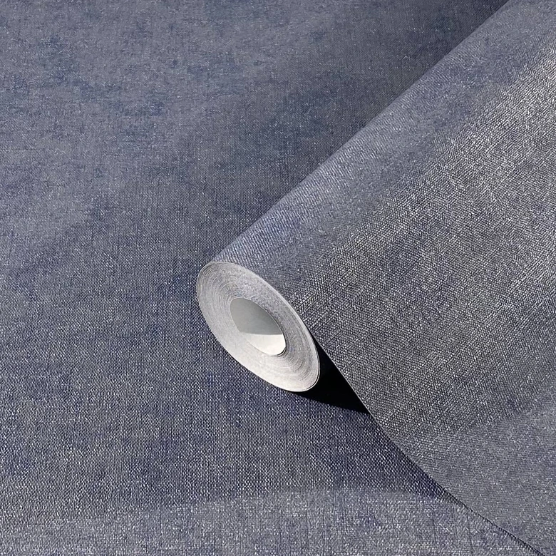 Effen behang, vliesbehang tinten blauw  