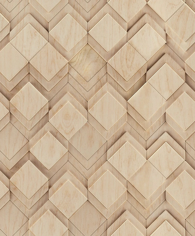 Vliestapete in beige Rauten Illusion 3D-Optik Modern  