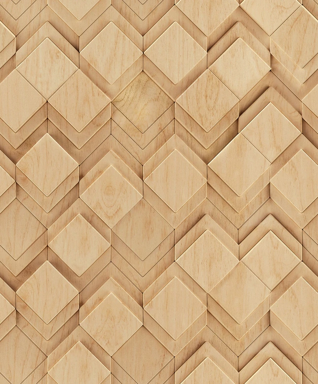 Vliestapete in beige, braun Rauten Illusion 3D-Optik Modern  