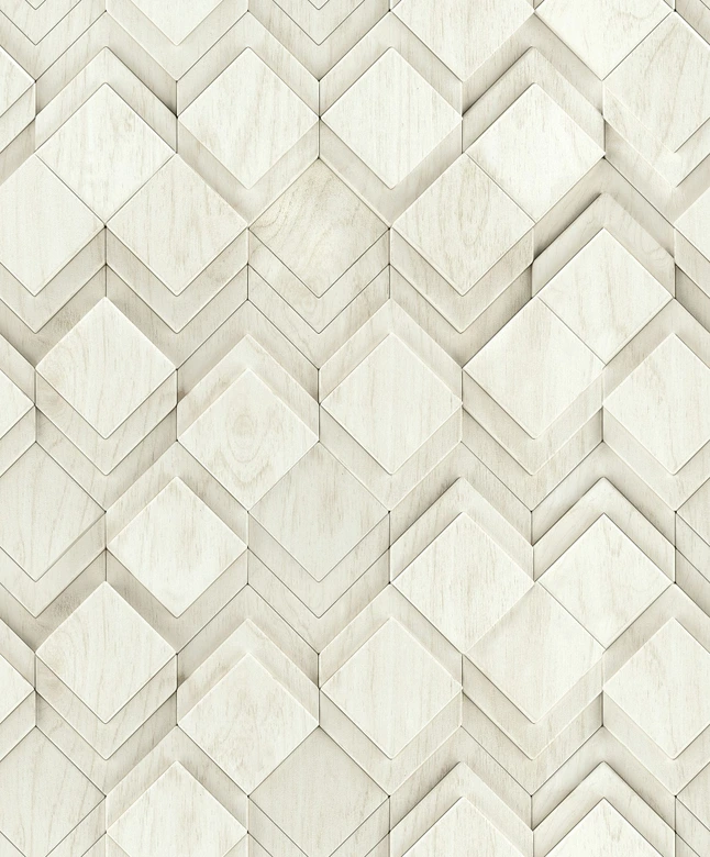 Vliestapete in weiß, grau Rauten Illusion 3D-Optik Modern  