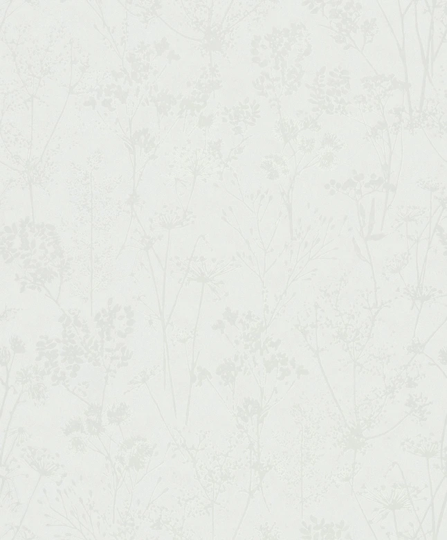 Papier peint intissé blanc motif feuilles floral nature  