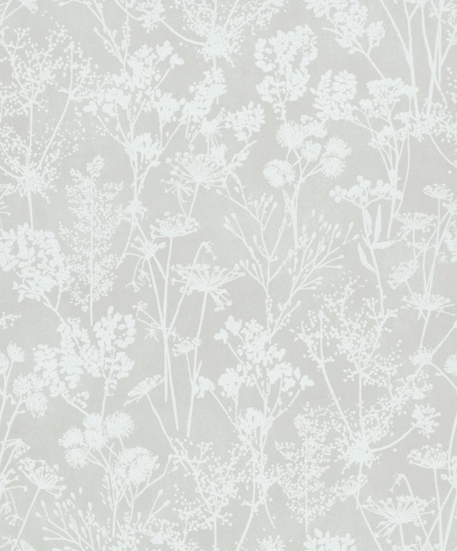 Vliestapete in grau Blattmotiv Blätteroptik Floral Natur  