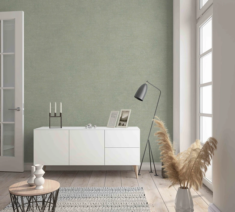 Vliestapete in moderner, feiner Struktur grau, beige Uni 