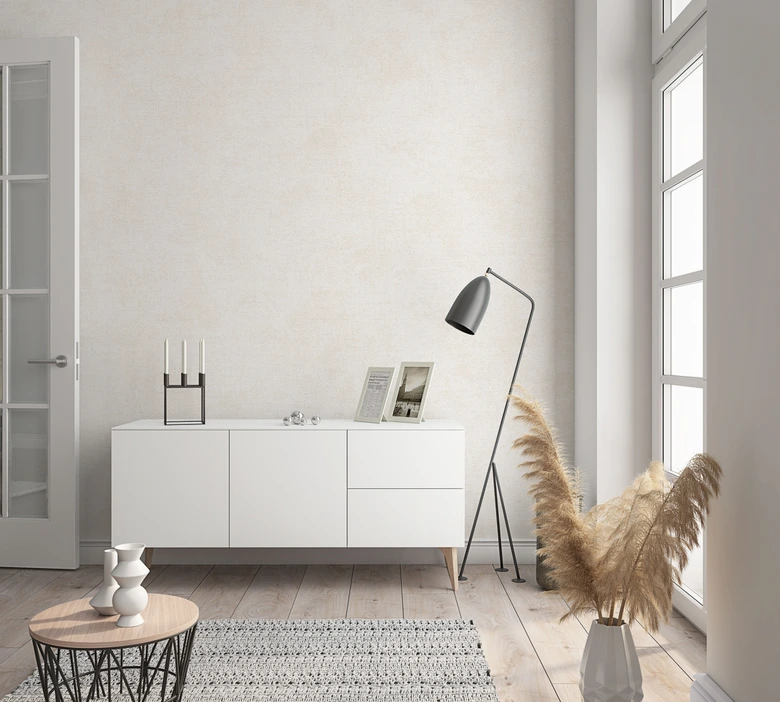 Vliestapete in moderner, feiner Struktur beige Uni 