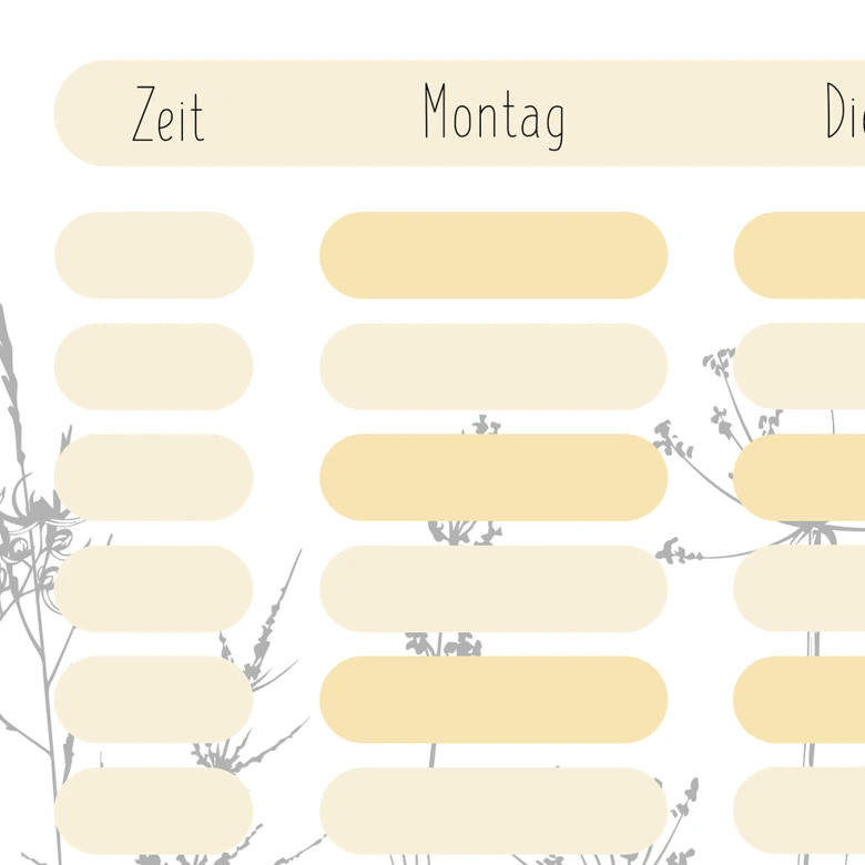 Acrylboard Memoboard Stundenplan Gräser - transparent 