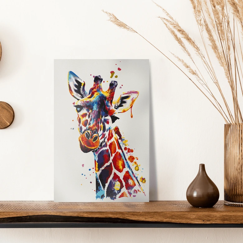 Malen nach Zahlen Leinwandbild - Giraffe Greta  
