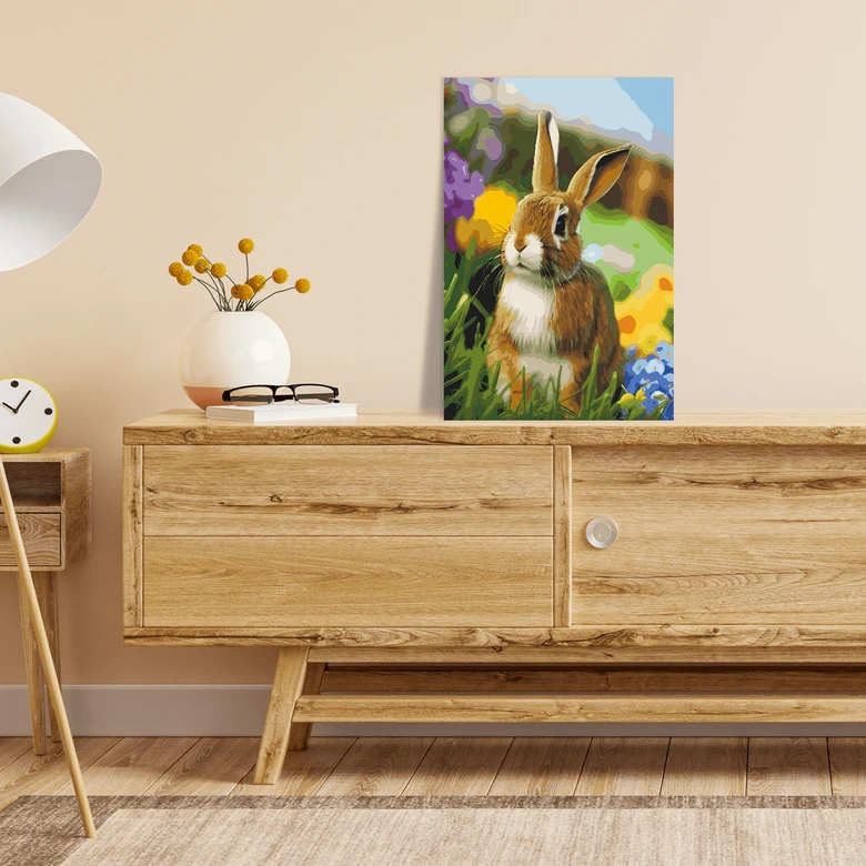 Malen nach Zahlen Leinwandbild - Osterhase Otto  