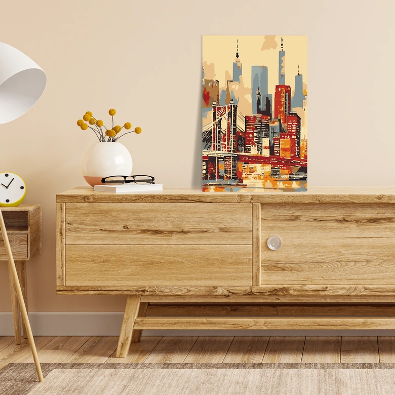 Malen nach Zahlen Leinwandbild - New York Skyline expression  