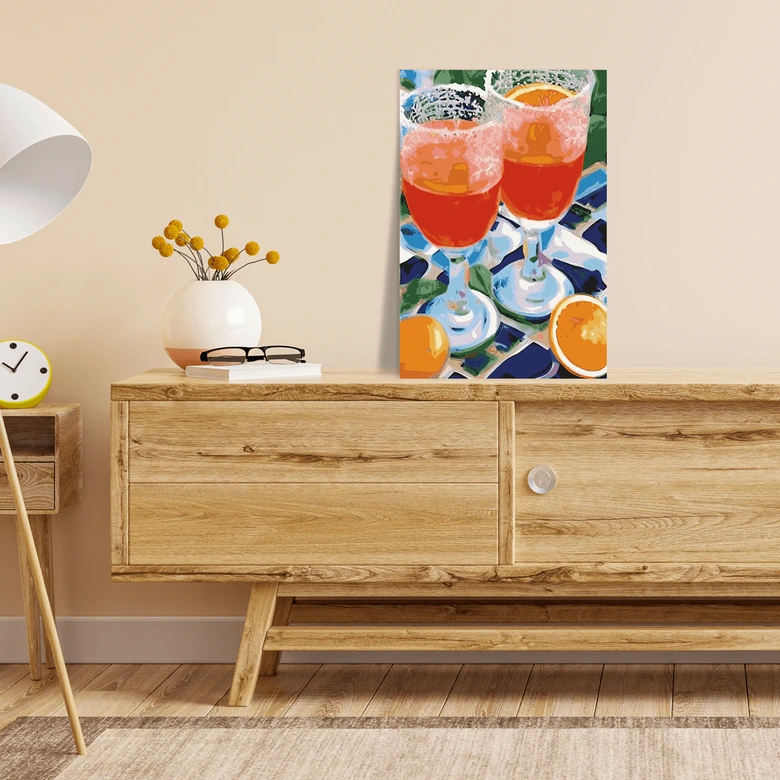 Malen nach Zahlen Leinwandbild - Aperol Spritz  