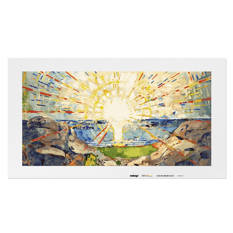 Malen nach Zahlen Leinwandbild - Munch - Die Sonne (1911) 
