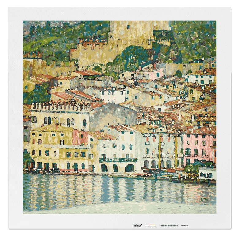 Malen nach Zahlen Leinwandbild - Klimt - Malcesine am Gardasee  
