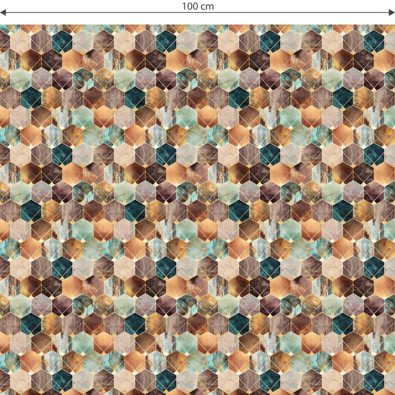 Furniture Wrap self-adhesive Fredriksson - Gold & Copper Hexagons 