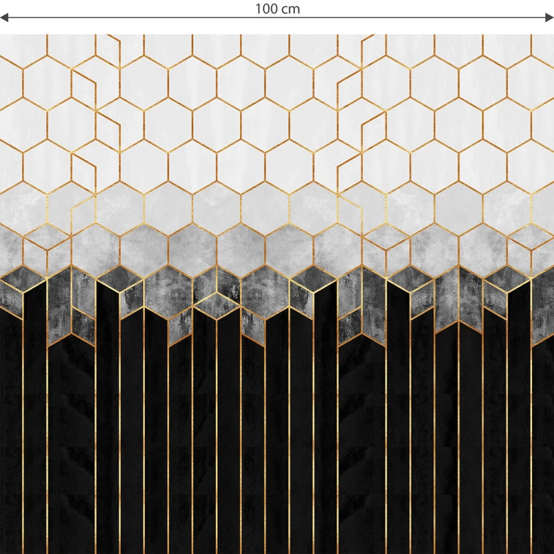 Möbelfolie Fredriksson - Hexagone: Schwarz und Grau 