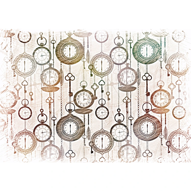 Vinilo adhesivo muebles, vinilo decorativo - limpiable - Relojes Vintage 