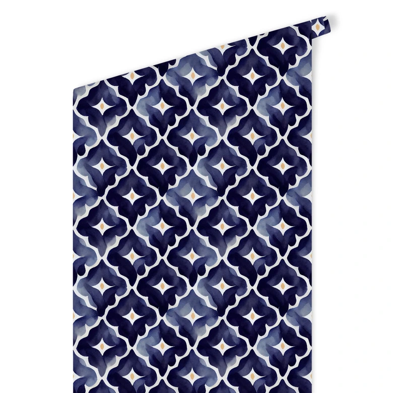 Patroonbehang aquarel bloemen blauw - Treechild 