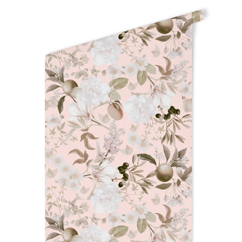 Boho Patroonbehang met bloemen en fruit - UN Designs 