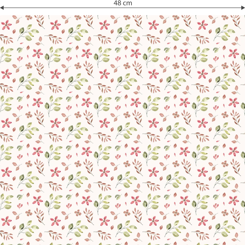 Mustertapete - Aquarell Blüten 01 - rot 