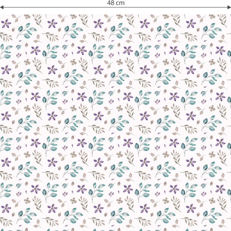 Mustertapete - Aquarell Blüten 01 - violett 