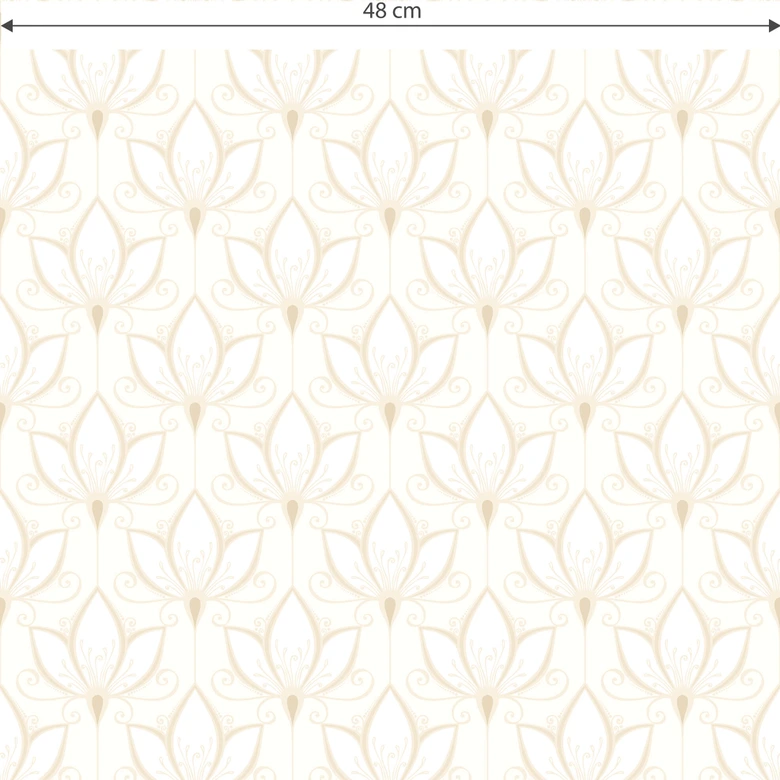 Mustertapete Art Deco Blumen 