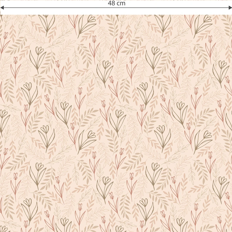 Tapet med mønster Grafiske blomster - blomsterfelt beige 