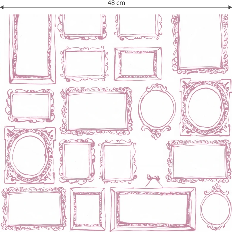 Mustertapete - Frame Your Life - rosa 