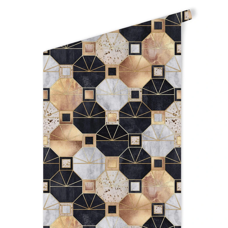 Mustertapete Fredriksson - Art Deco: Gold und Schwarz 