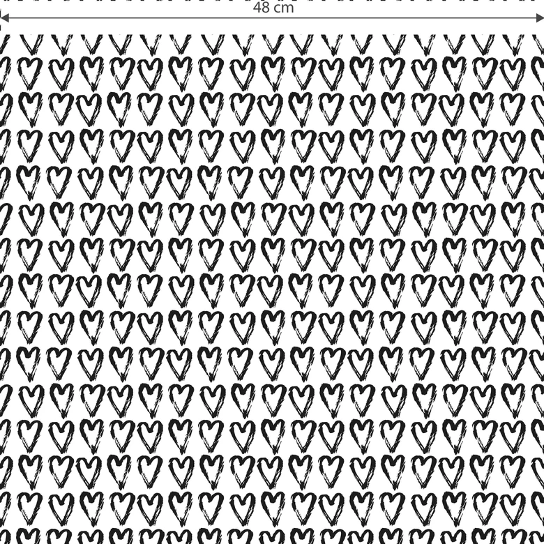 Mustertapete Handdrawn Hearts 
