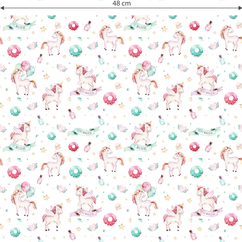 Mustertapete Kvilis - Sweet Unicorns - Donuts 