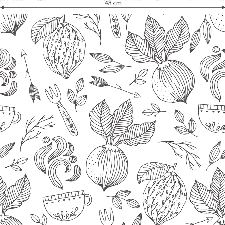 Mustertapete Radieschen 