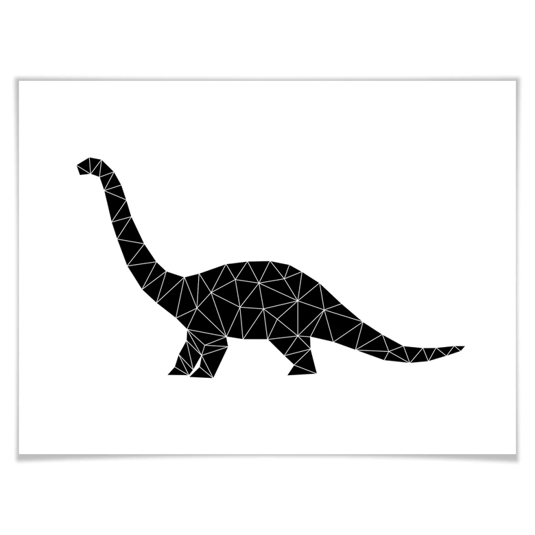 Póster Nouveauprints - Dinosaurio geométrico Diplodoccus 