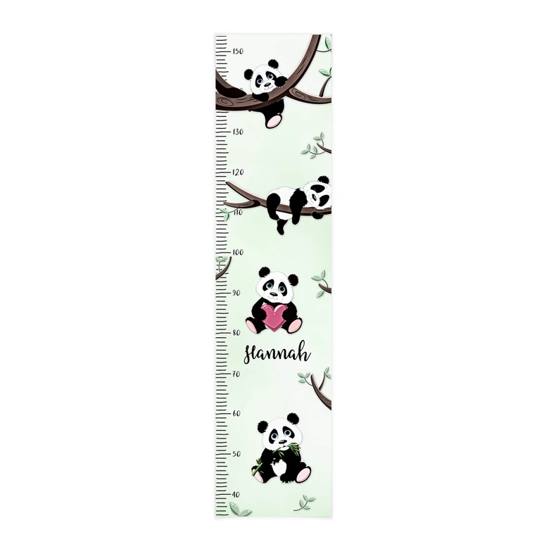 Textielposter Gepersonaliseerd Kvilis - Panda's - 30x120 cm 