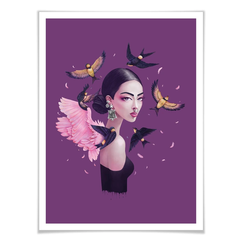 Poster Korenkova - Boho Girl 1 lila 