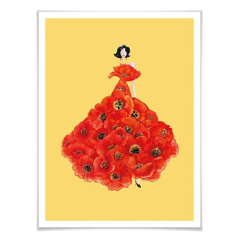 Póster Korenkova - Fashion Poppies amarillo 