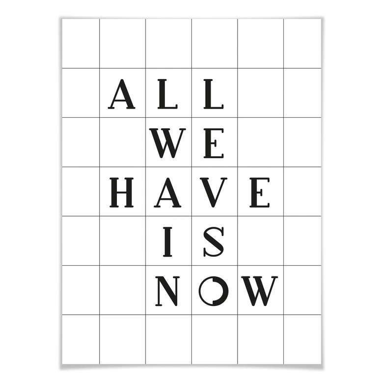 Poster mit Raster - All we have is now 