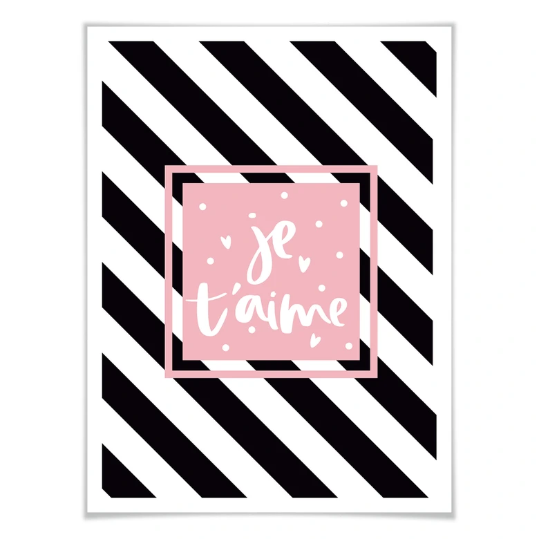 Poster Je t'aime retro 