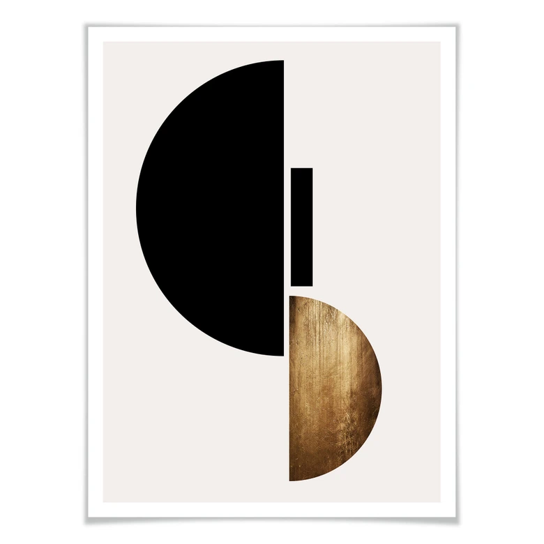 Poster Kubistika - Empreinte dorée 