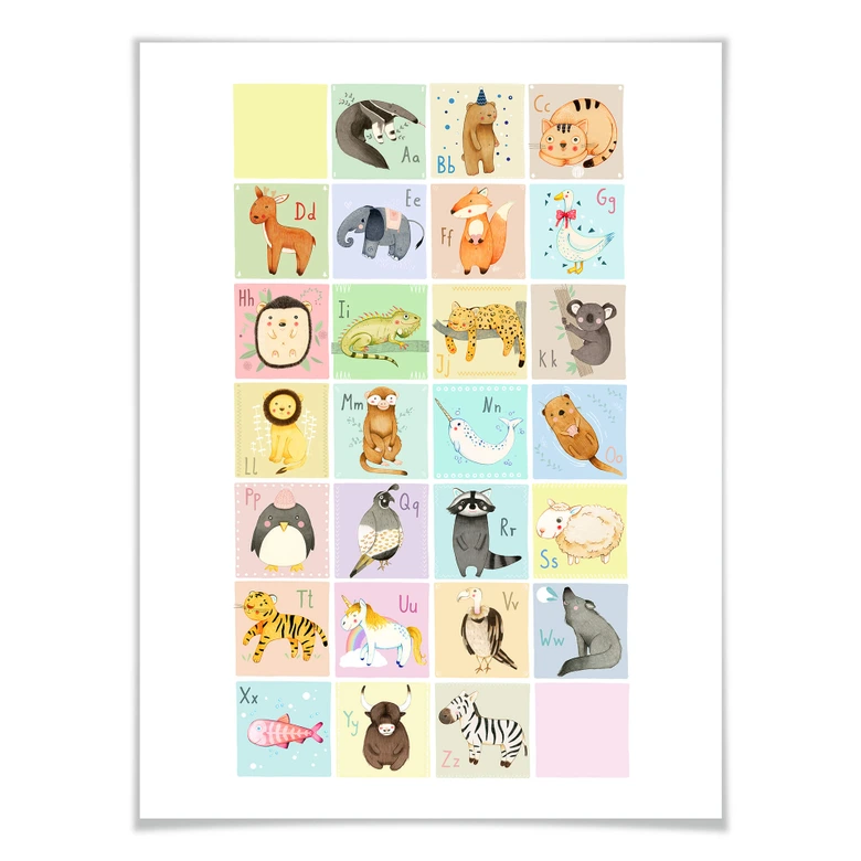 Poster Loske - Tierisches Alphabet - Englisch 