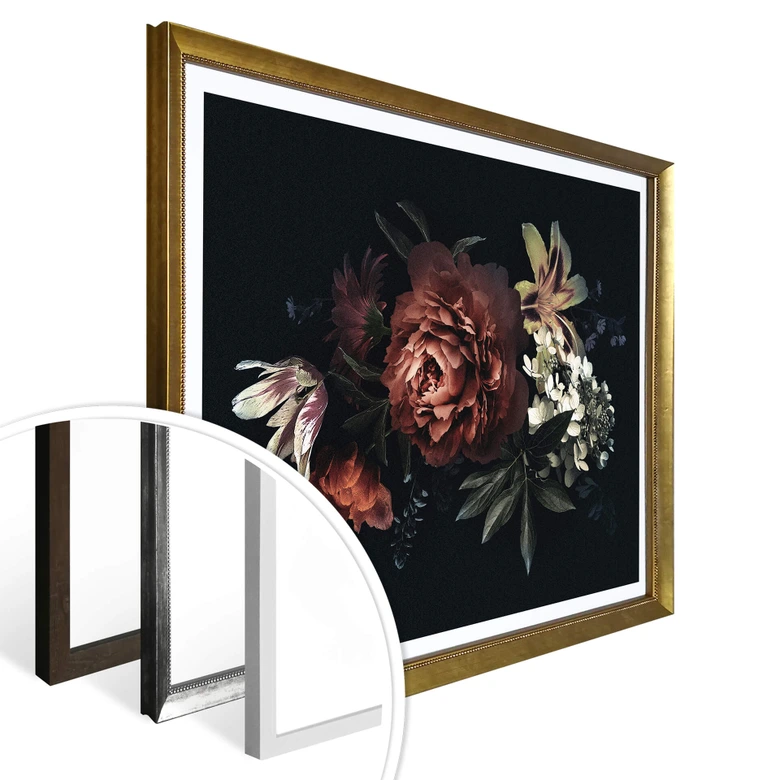 Poster - Blumenbouquet Rot 
