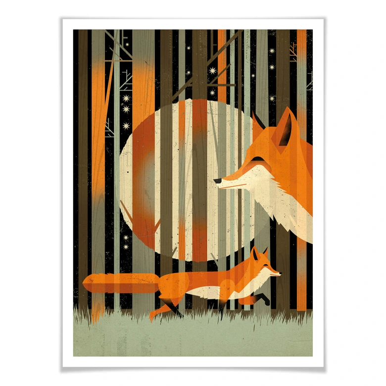 Poster Braun - Midnight Foxes 