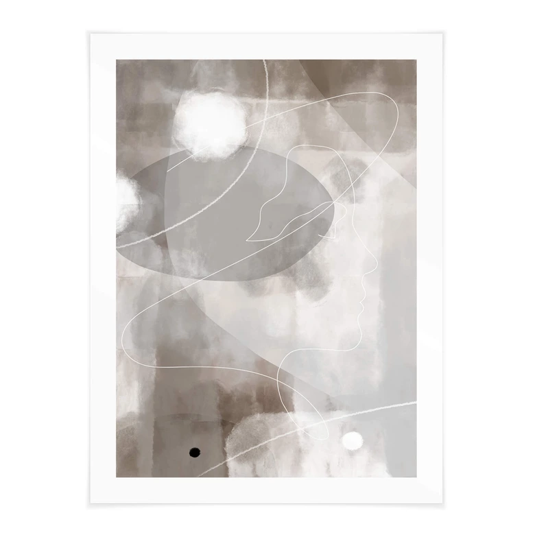 Poster 1X Studio - Line Art Frauen Portrait 